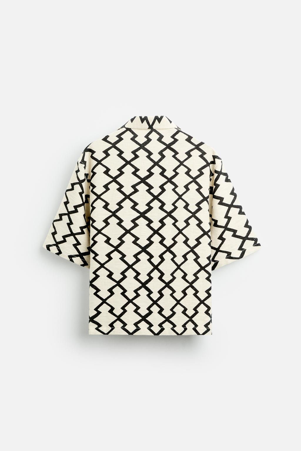 GEOMETRIC PRINT OVERSHIRT - Zara фото 17