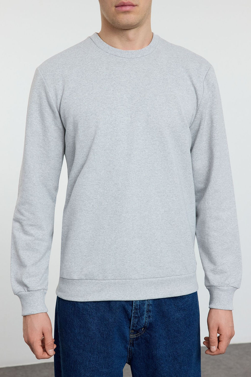 Gri Melanj Regular/Normal Kesim Basic Sweatshirt TMNAW21SW1208