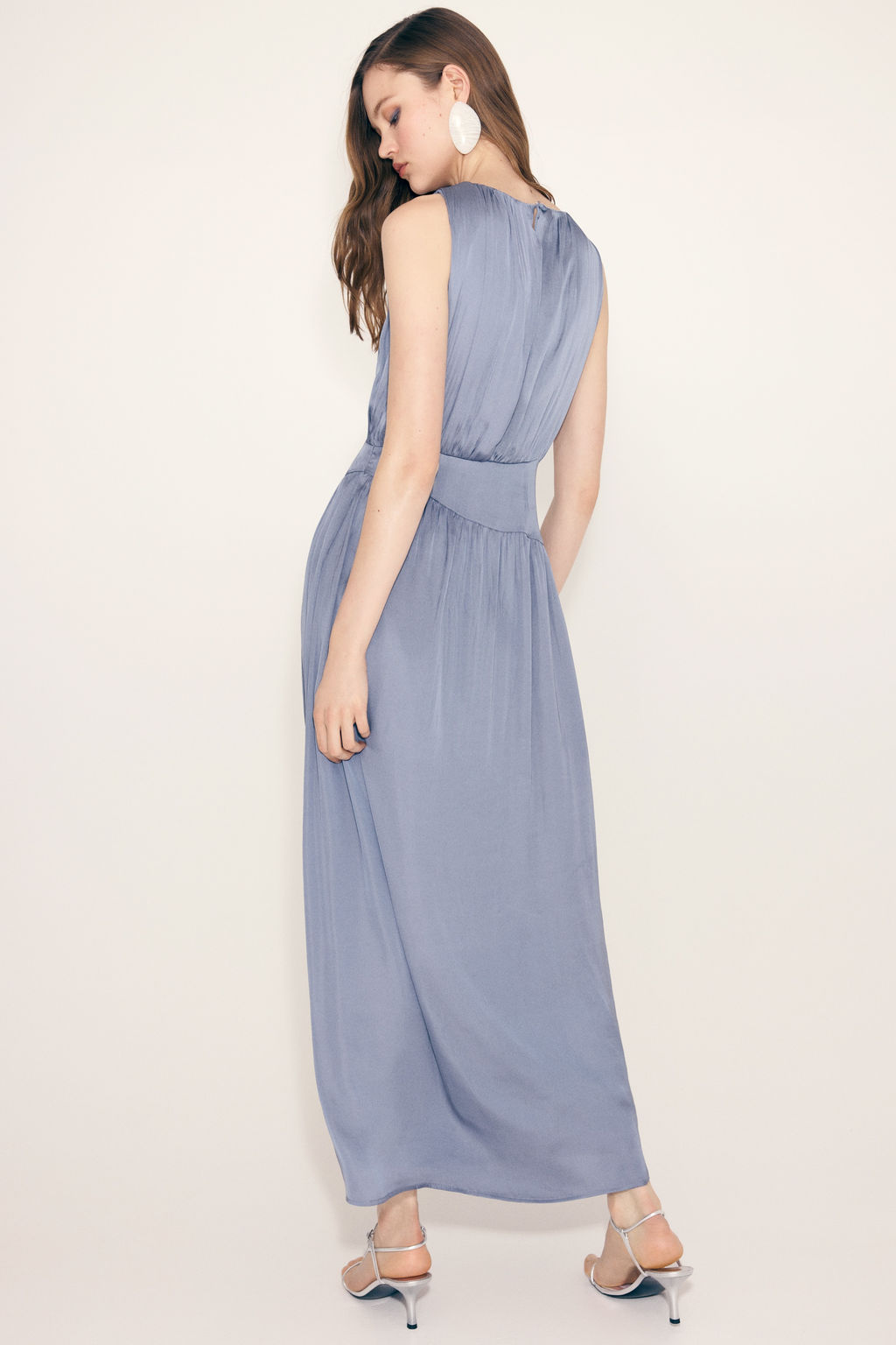 Vestido fruncido de sat?n - H&m фото 7