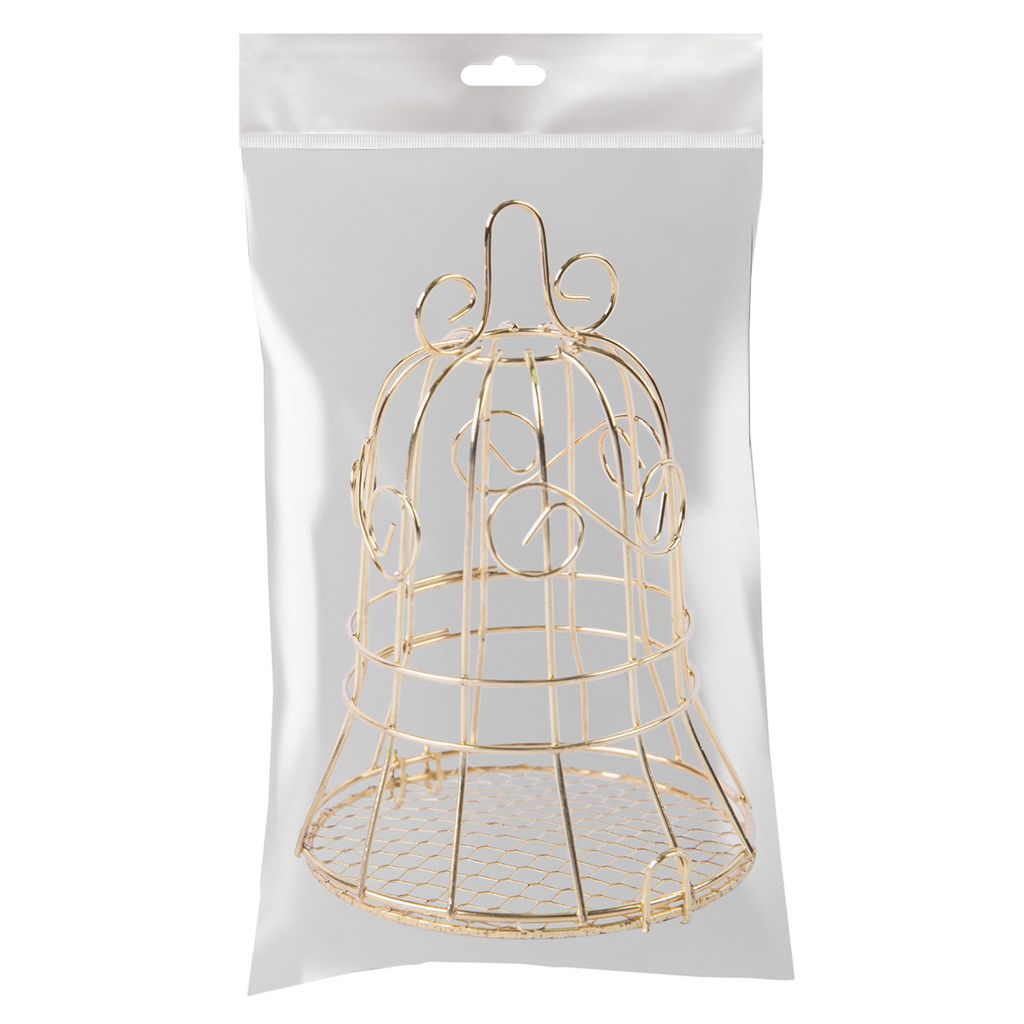 Миниатюра садовая Blumentag MET-401 Клетка металл 10.5 х 7 см 01 Золотистый  фото 3