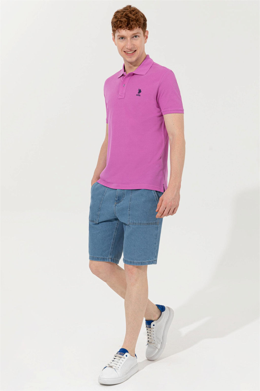 Мужские голубые джинсовые шорты - U.s. polo assn фото 4