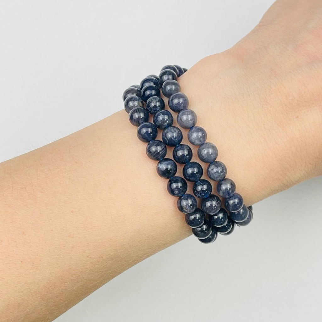 Бусины для украшений из Иолита (62 бусины) 39 см