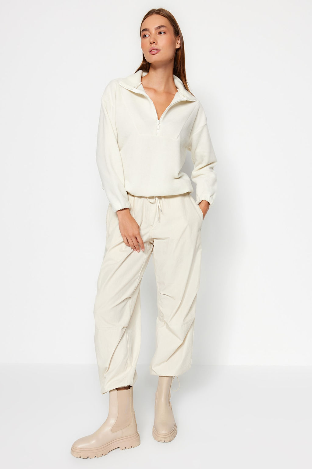 TRENDYOLMILLA Antrasit Fermuar Detayl? Polar Orme Sweatshirt TWOAW21SW0758 фото 7