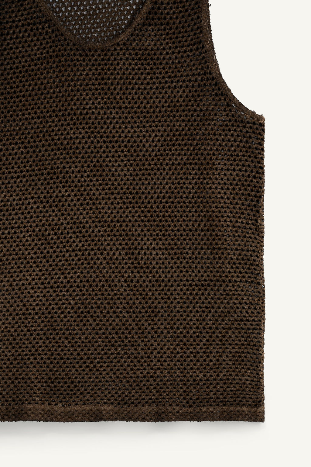 CAMISETA TANK PUNTO CROCHET / Marr?n
