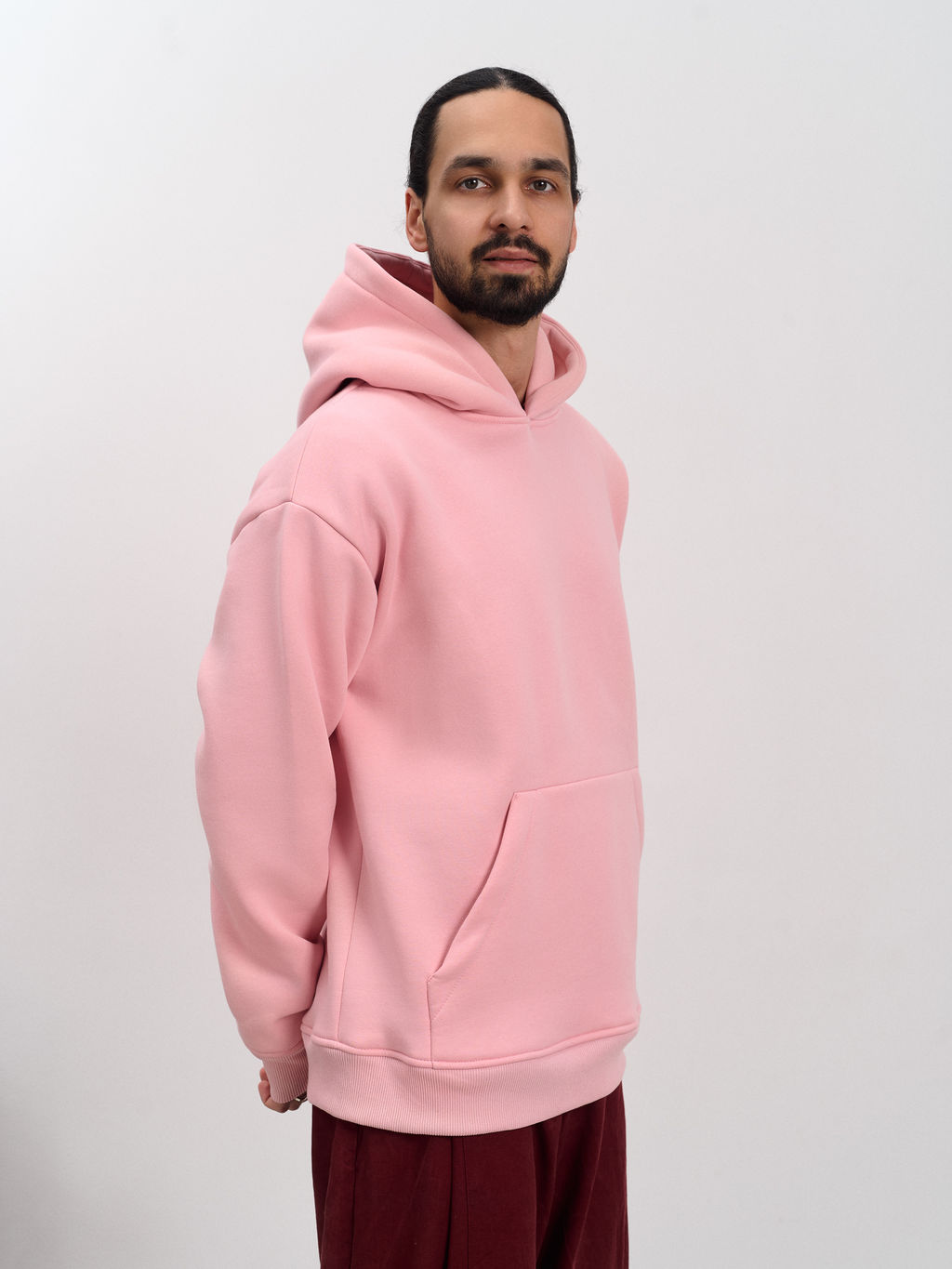 Толстовка мужская с капюшоном "Вasic" розовый