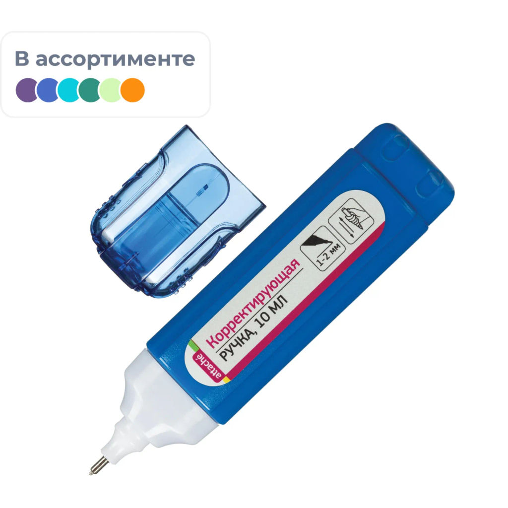 Корректирующий карандаш 10 мл Attache, металлический наконечник  фото 2