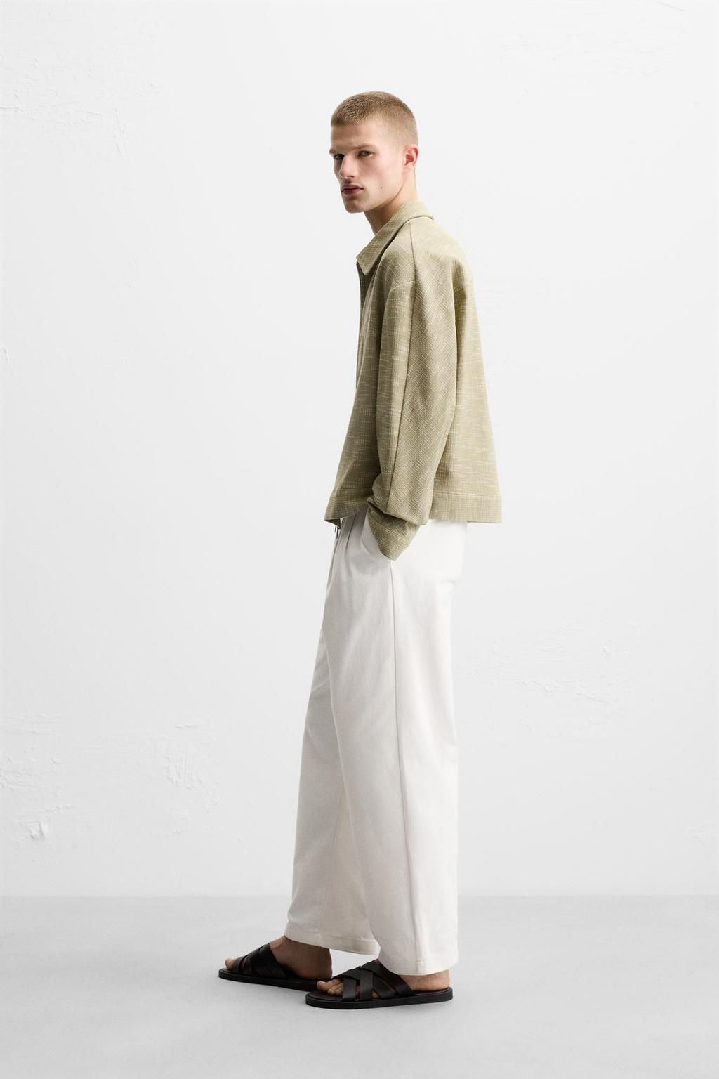 TEXTURED ZIP-UP OVERSHIRT - Zara фото 4