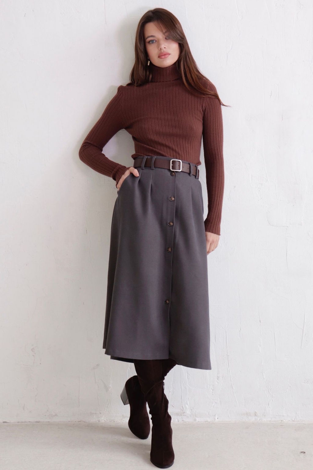 Юбка на пуговицах длины миди - Martichelli фото 17