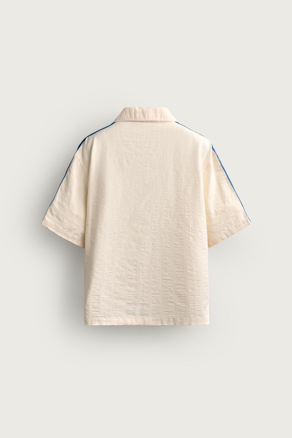 CAMISA BANDAS BORDADO CONTRASTE / Blanco roto - Zara фото 9