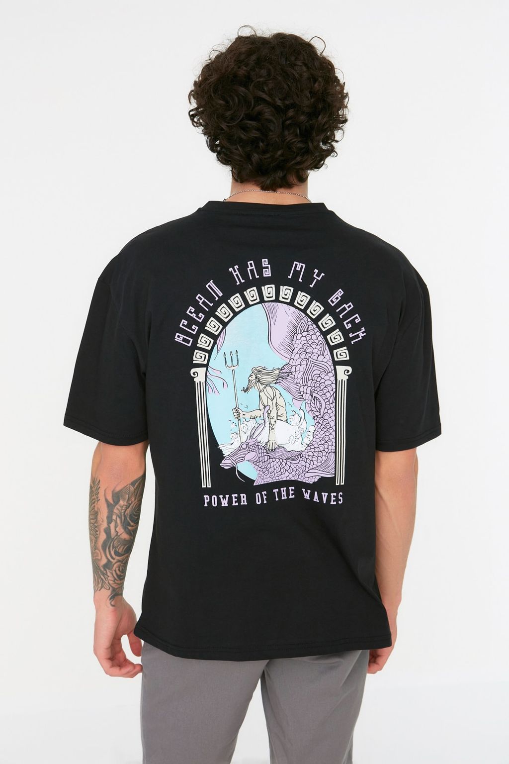 TRENDYOL MAN Lacivert Oversize/Genis Kesim K?sa Kollu Sanat Bask?l? 100% Pamuklu T-Shirt TMNSS21TS3559 - Trendyolmilla фото 11