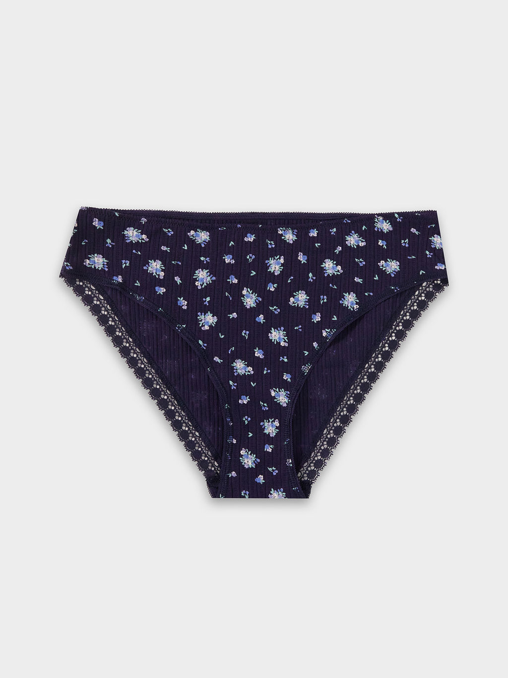 Цена за 2 штуки! Трусы слипы женские синие с цветочным принтом цветочки на т.синем 412550 - Mark formelle фото 8