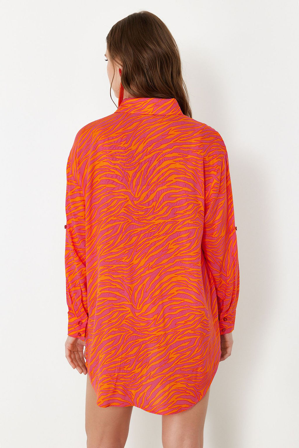 TRENDYOLMILLA Cicek Desenli Dokuma Plaj Gomlegi TBESS24GO00027  фото 6