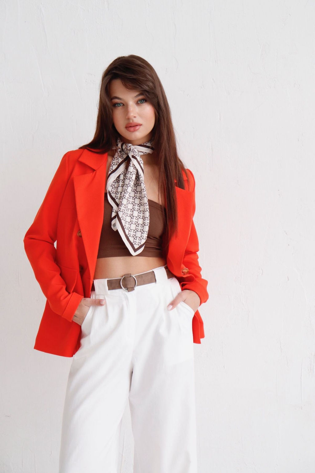 12628 Двубортный жакет красно-оранжевый - Martichelli фото 20