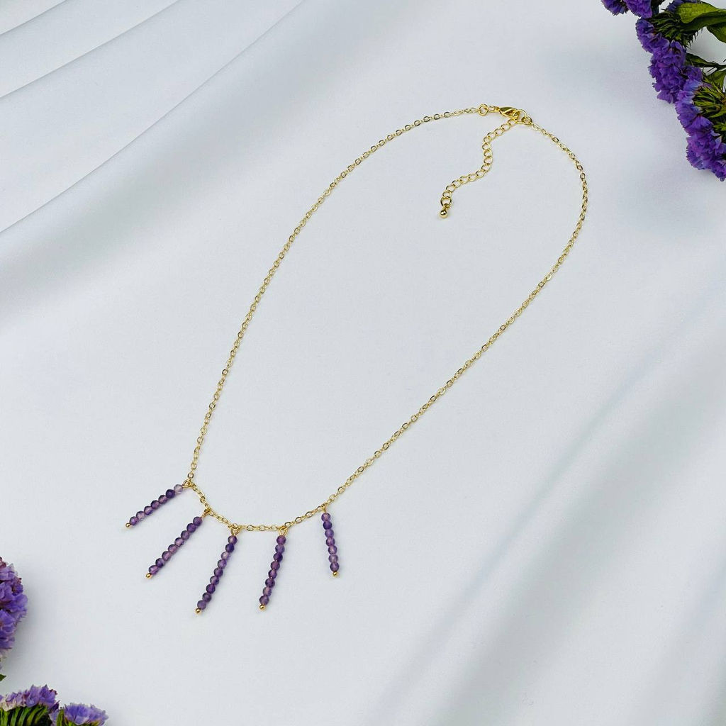 Колье на цепочке из Аметиста 45 см +