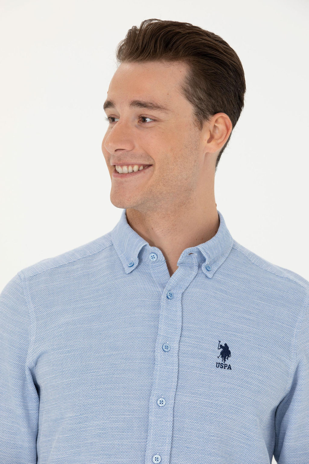 Мужская синяя рубашка с длинным рукавом - U.s. polo assn фото 9