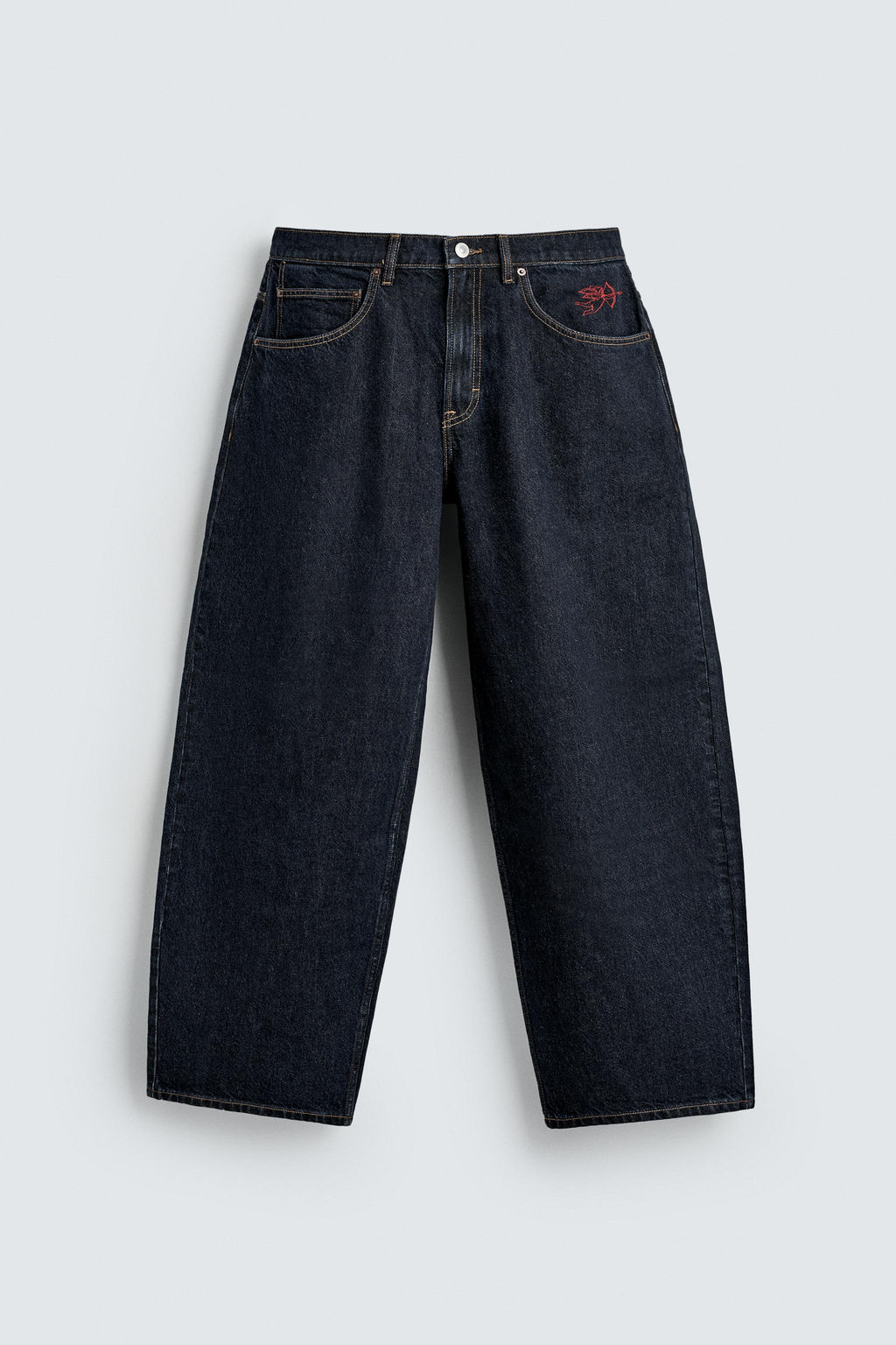 JEANS BALLOON FIT BORDADO CUPIDO / Azul - Zara фото 7