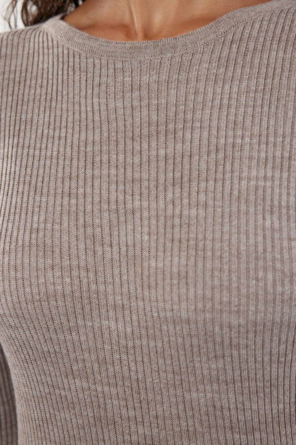 Vizon Mini Triko Etek Ucu Cizgili Elbise TWOAW20EL1274