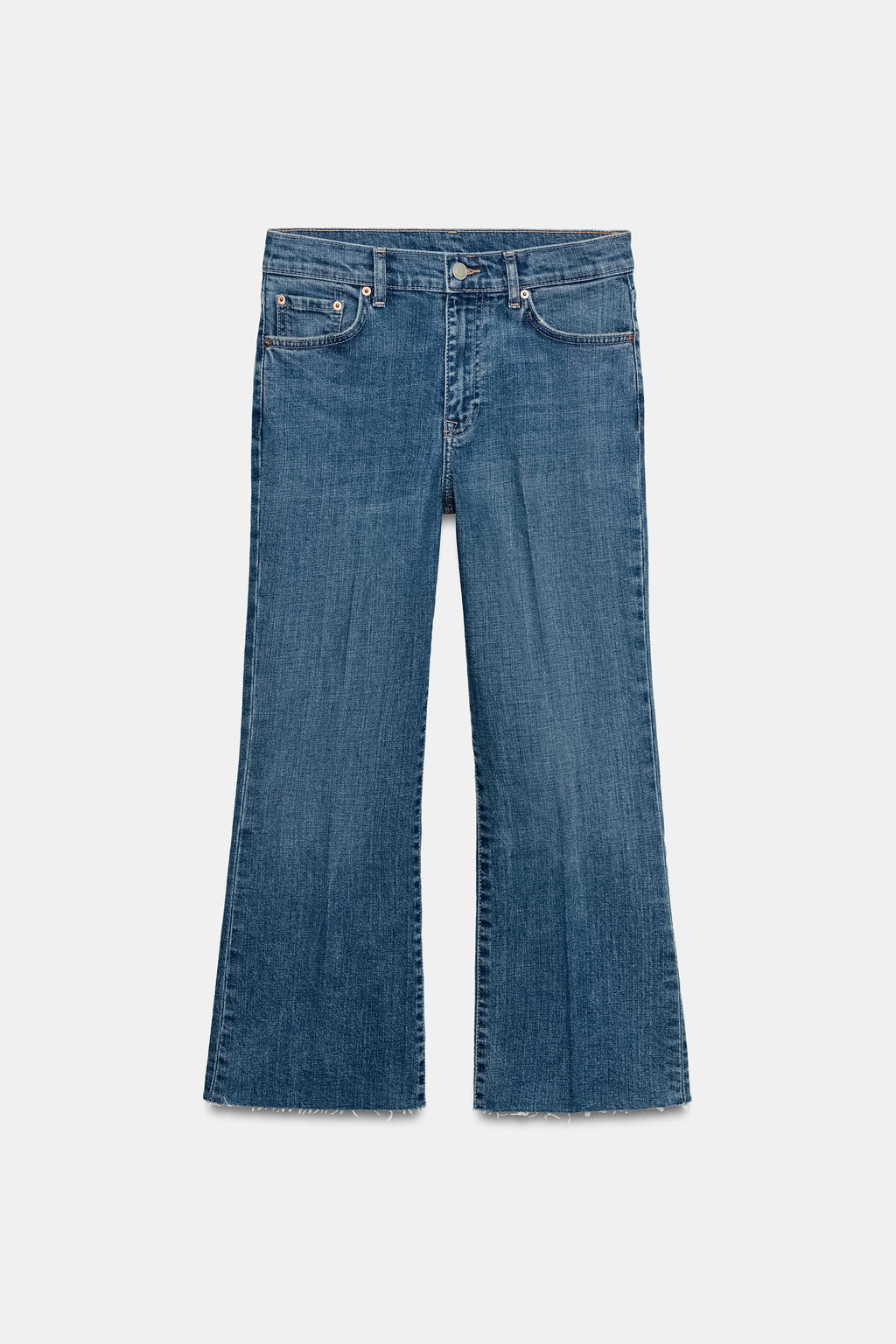 JEANS ZW COLLECTION CROPPED FLARE TIRO MEDIO / Azul - Zara фото 5