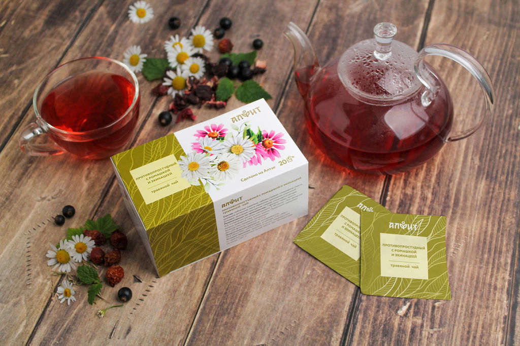Травяной чай "Противопростудный с ромашкой и эхинацеей", 40 г (20 ф/п по 2 г) Алфит 7666