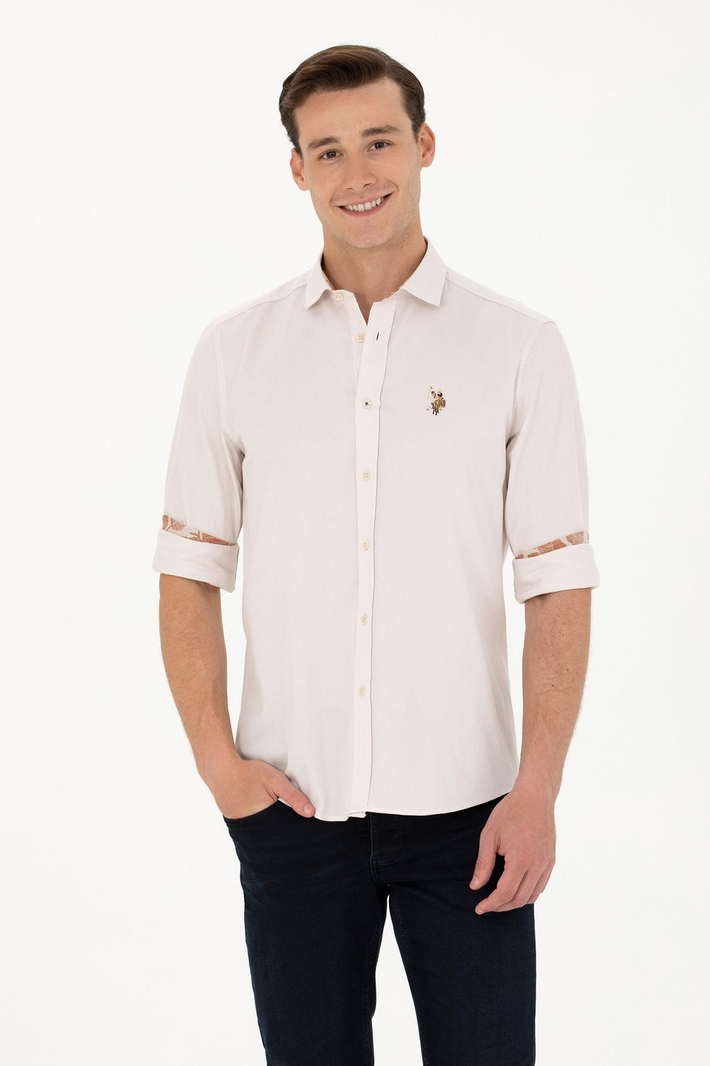 U. S. Polo Assn Мужская рубашка с длинным рукавом Stone - U.s. polo assn фото 15