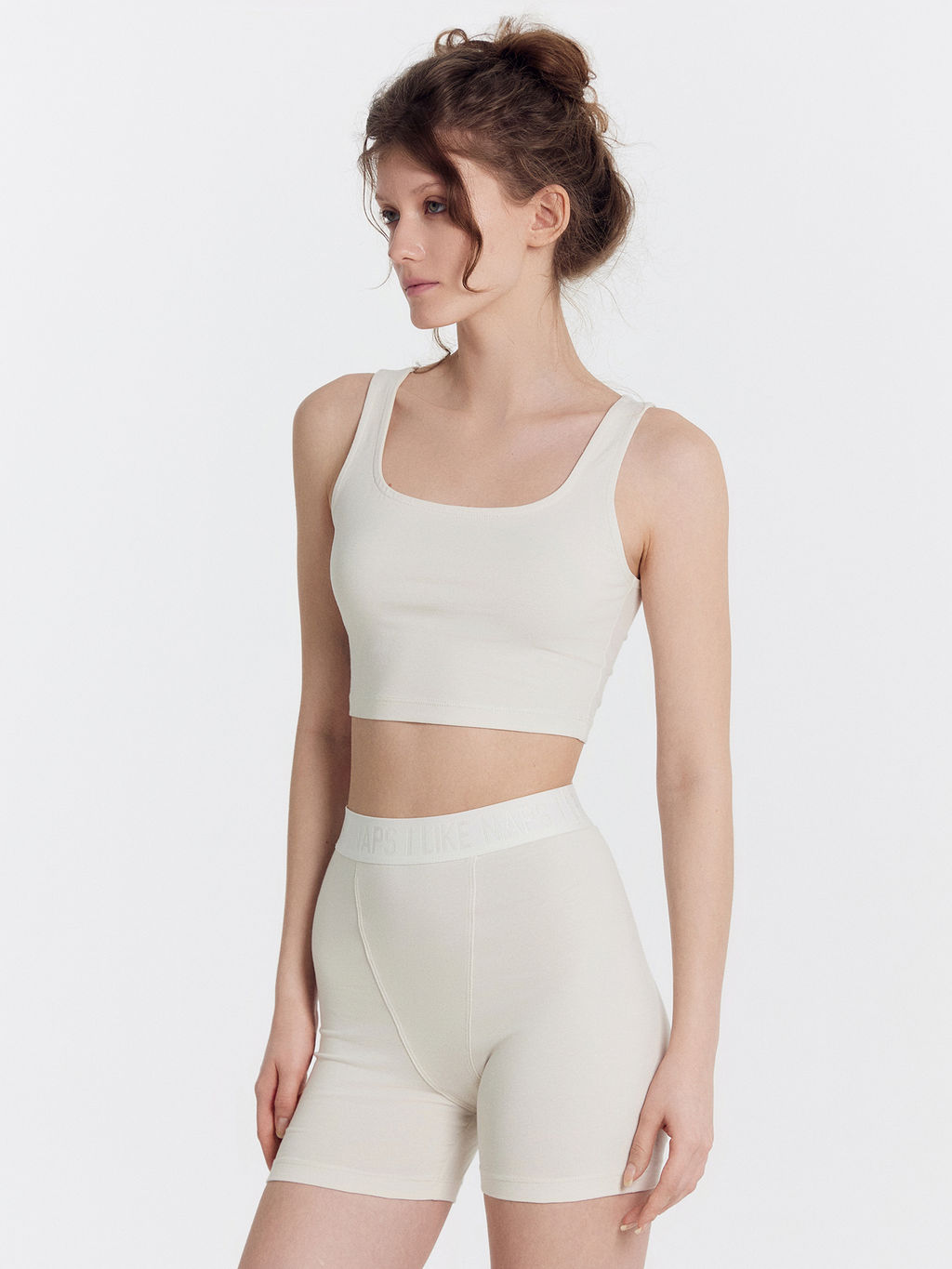 Комплект женский (топ, шорты) в бежевом цвете белый песок 592508 - Mark formelle фото 3