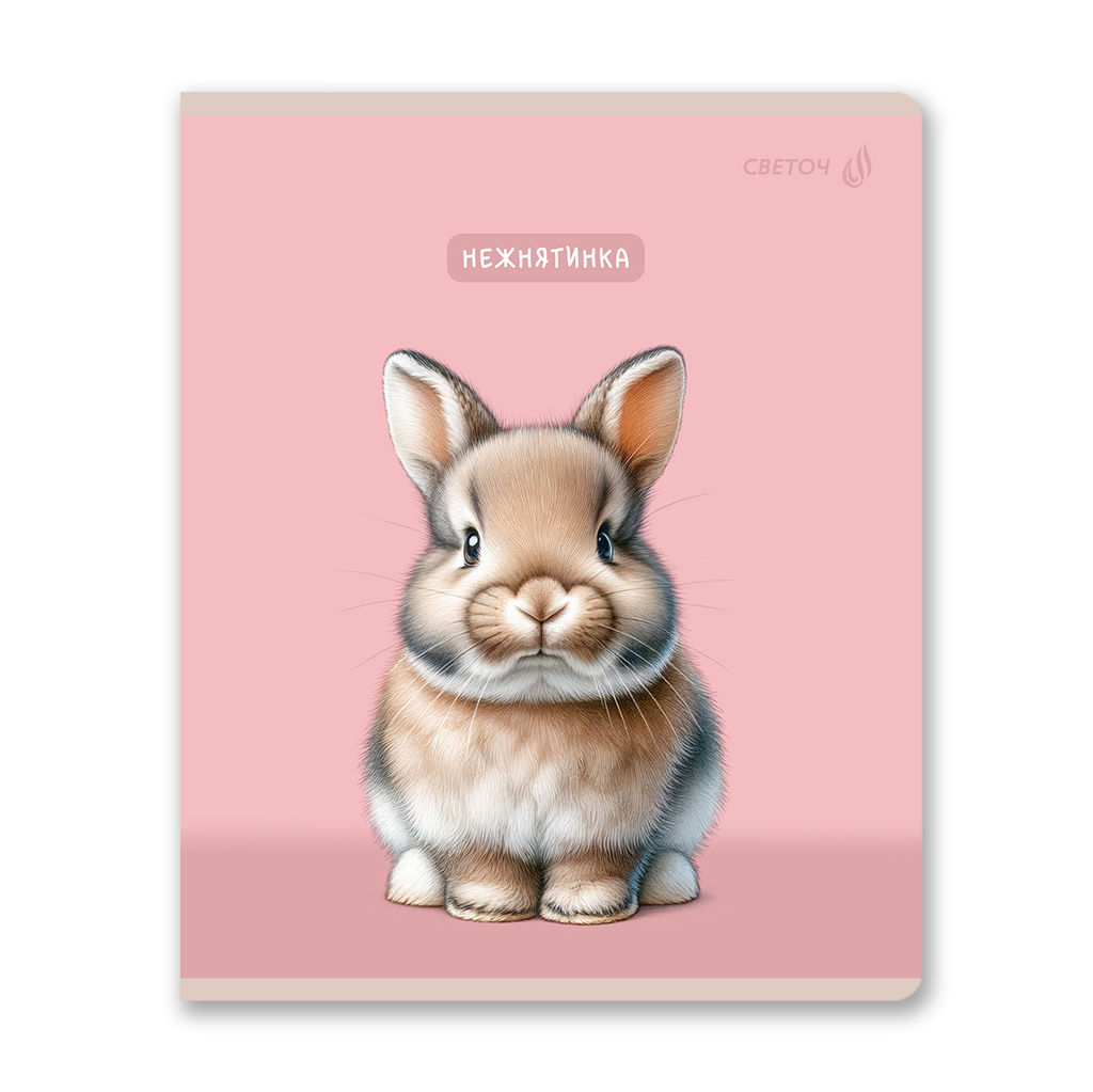 Светоч Т201 Тетрадь ученическая общая, твин лак A5 60 л. на скобе 65 г/кв.м , белизна 100 % 10 шт. клетка 01521 Ушастик  фото 4