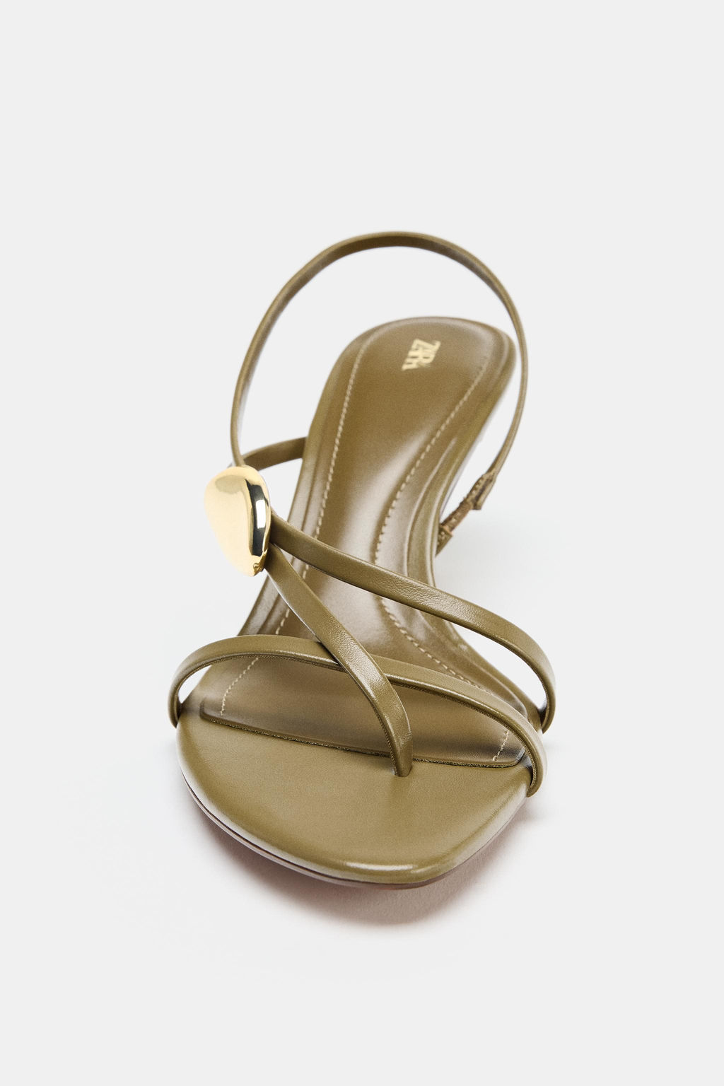 HEELED SANDALS WITH STRAPS AND METAL DETAIL - Zara фото 13
