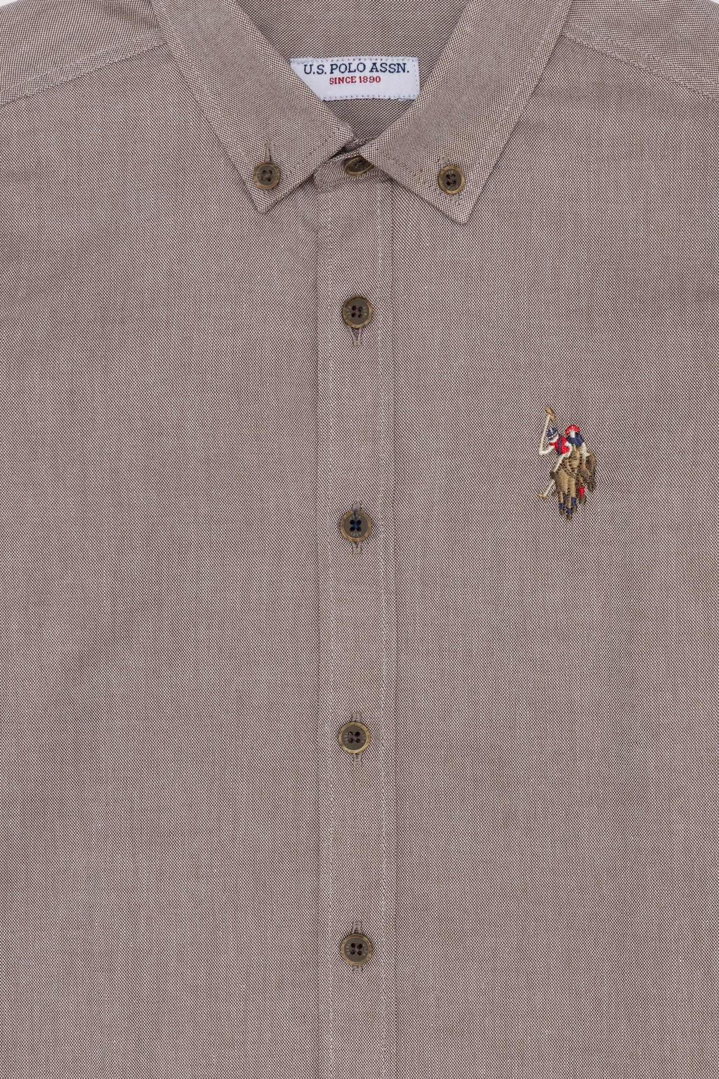 U. S. Polo Assn Базовая рубашка кокосового цвета с длинными рукавами для мальчика - U.s. polo assn фото 3