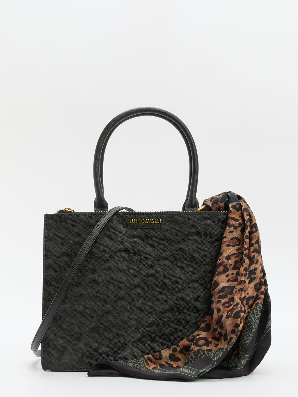 Женский тоут JUST CAVALLI JC FOULARD ICONIC LEOPARD Артикул 4107696, черный