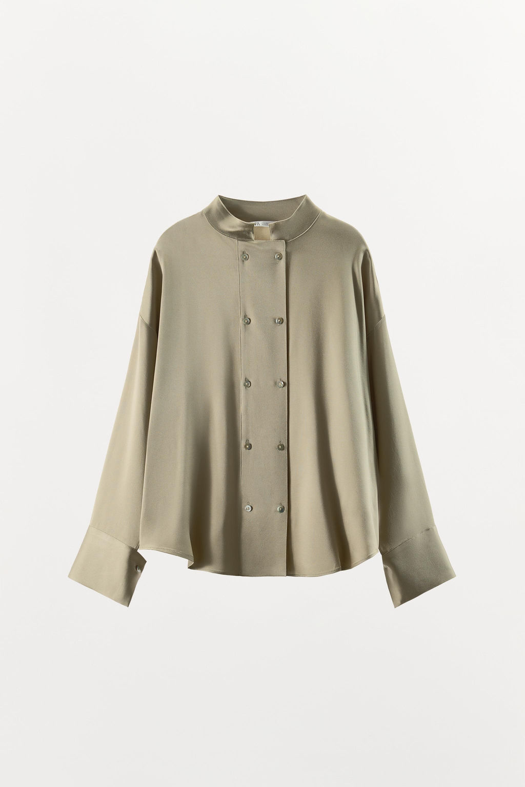 DOUBLE-BREASTED SATIN SHIRT - Zara фото 3