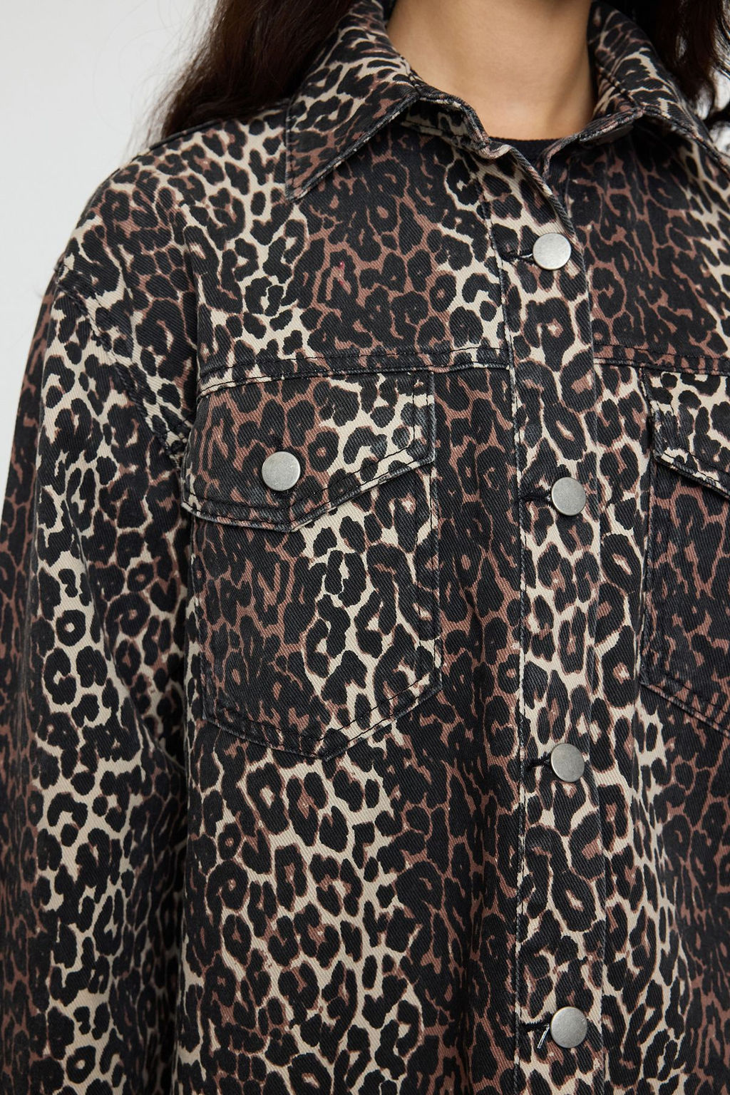 TRENDYOLMILLA Cok Renkli Animal Leopar Desen Dokuma Blazer Ceket TWOAW25BC00042  фото 4