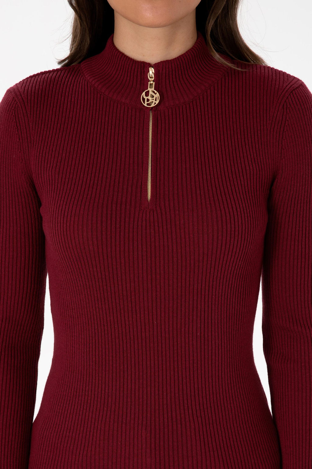 Kad_n Bordo V Yaka Fermuarl_ Kazak - U.s. polo assn фото 6