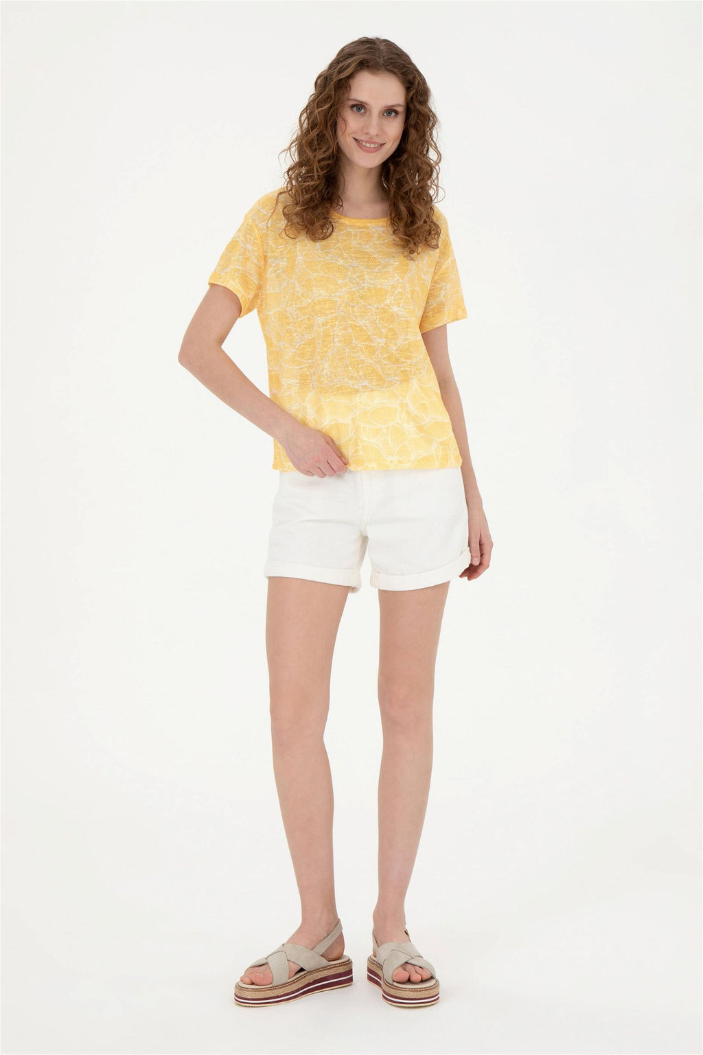 Женская шафрановая футболка - U.s. polo assn фото 4