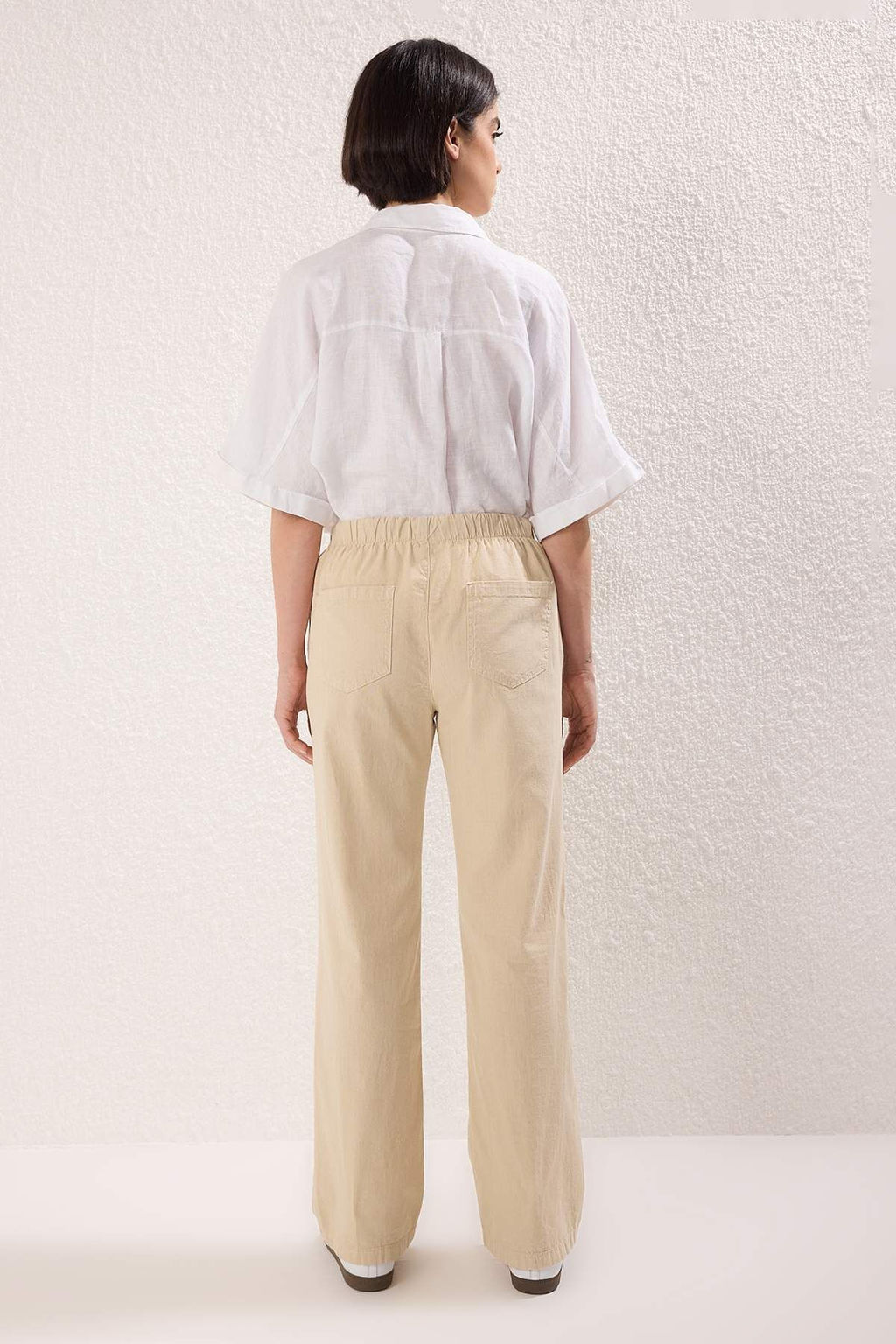 Tas Yuksek Bel Beli Lastikli Wide Leg Pantolon TWOSS25JE00304 - Trendyolmilla фото 4