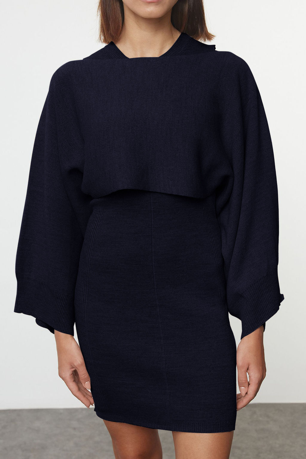TRENDYOLMILLA Bej Mini Triko Bolero-Elbise Tak?m TWOAW25EL00056  фото 3