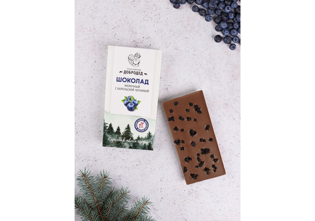 Шоколад молочный с карельской черникой