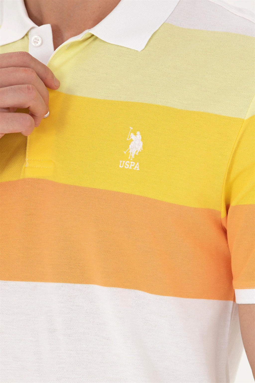 U. S. Polo Assn Мужская оранжевая футболка с воротником-поло - U.s. polo assn фото 7