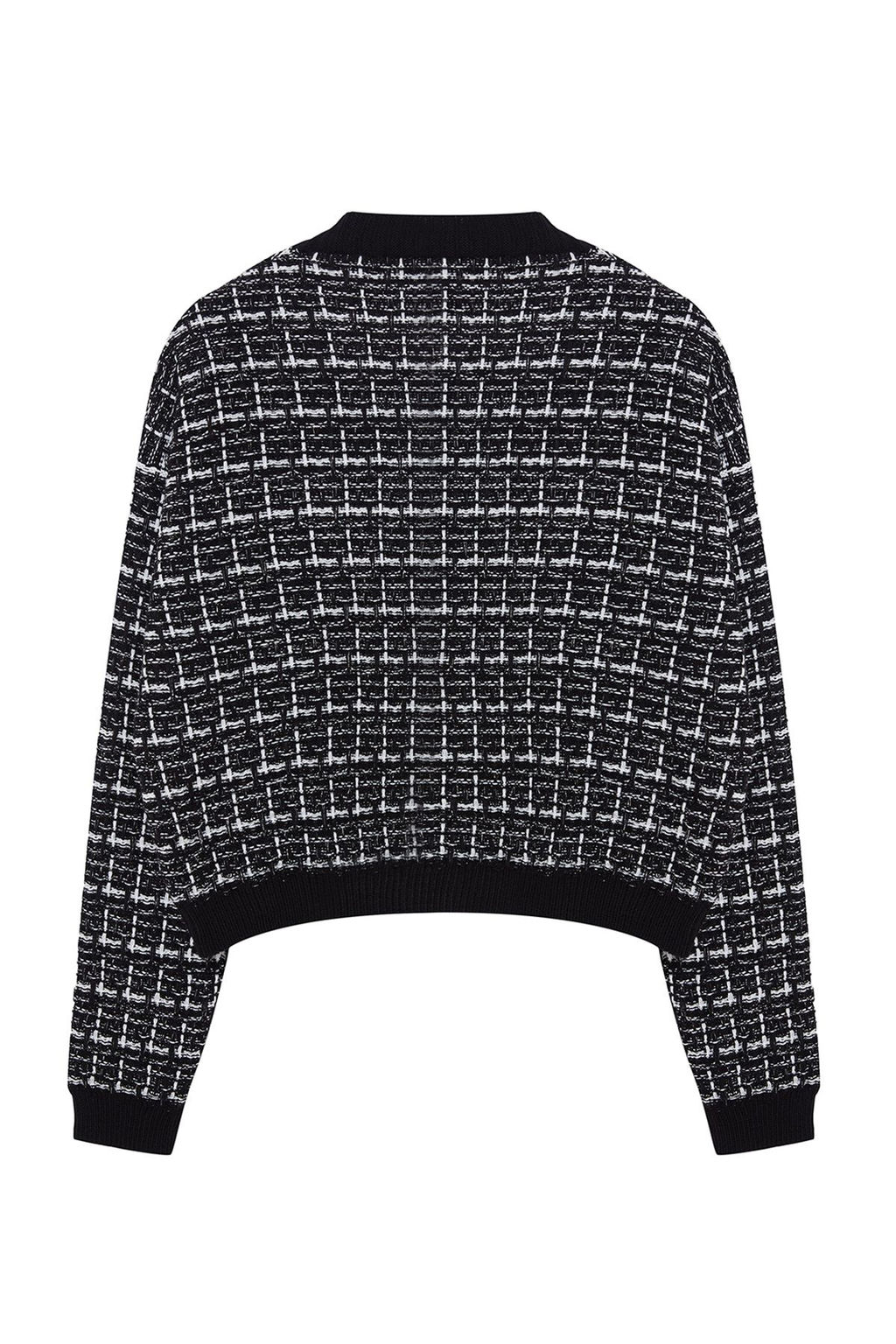 Siyah Tuvit Gorunumlu V Yaka Simli Triko H?rka TWOAW25HI00240