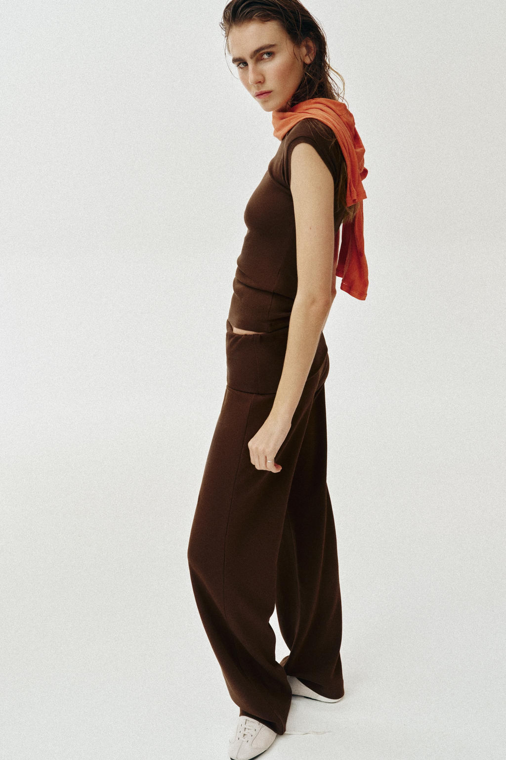 PANTAL?N INTERLOCK EFECTO LAVADO / Marr?n - Zara фото 3