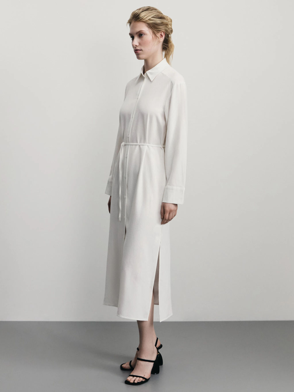 Платье-рубашка изо льна / Zarina  фото 5