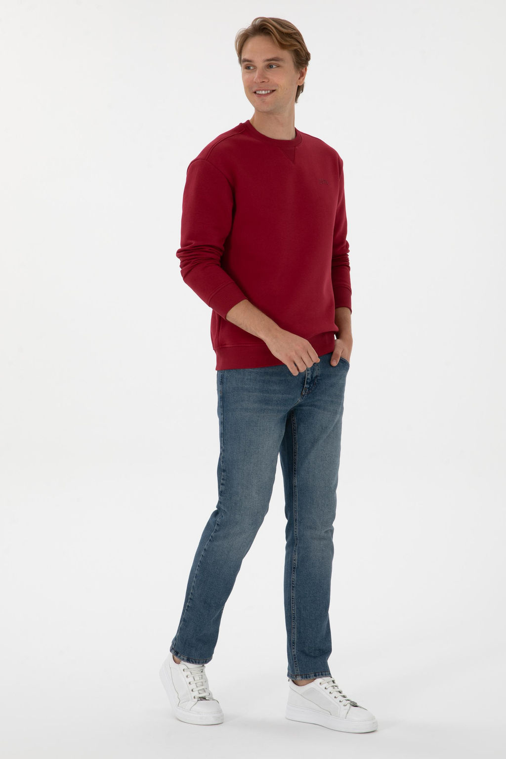 Erkek Koyu Frambuaz Basic Sweatshirt Sepette S_rpriz _ndirim - U.s. polo assn фото 4