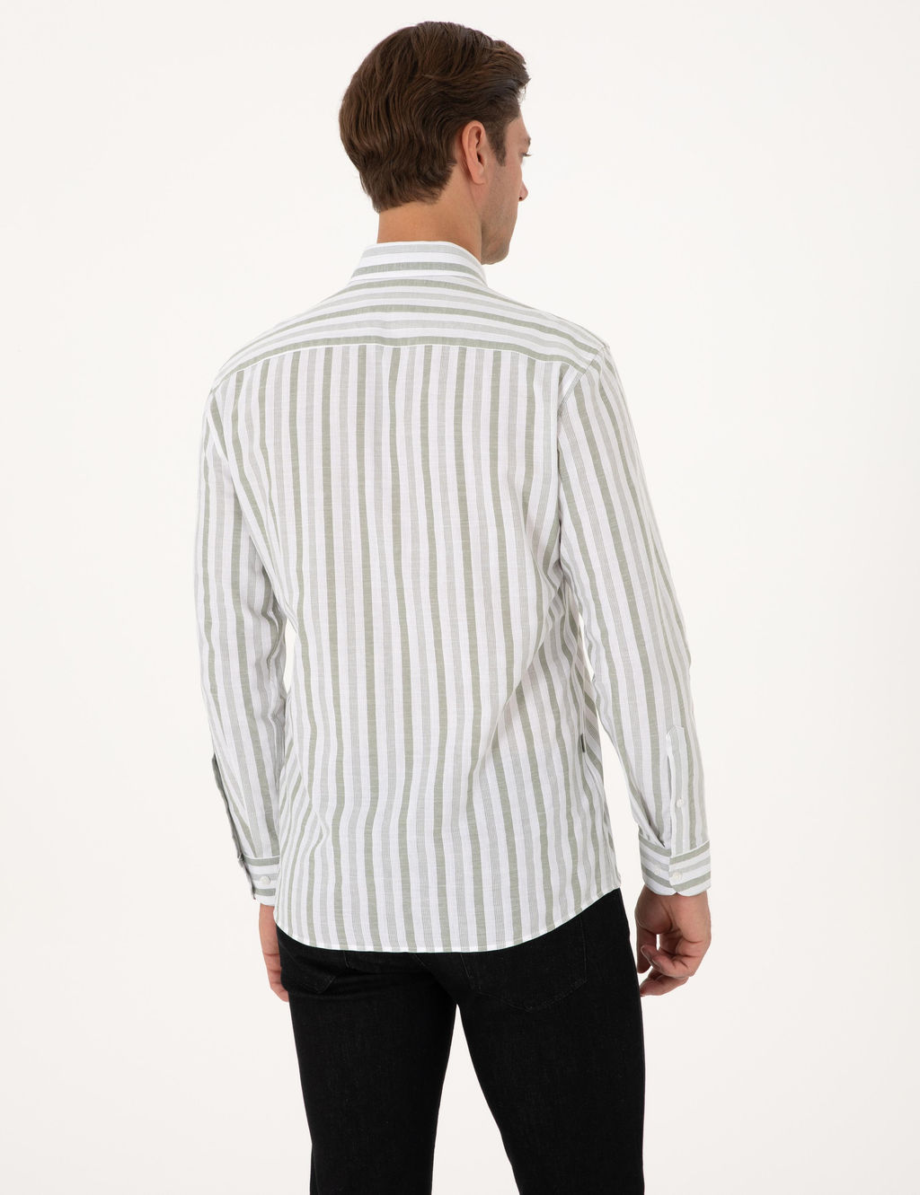 Ye_il Regular Fit _izgili Uzun Kollu G_mlek - Pierre cardin фото 5