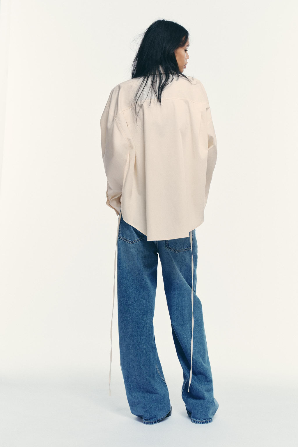 OVERSIZE SHIRT WITH TIE - Zara фото 5