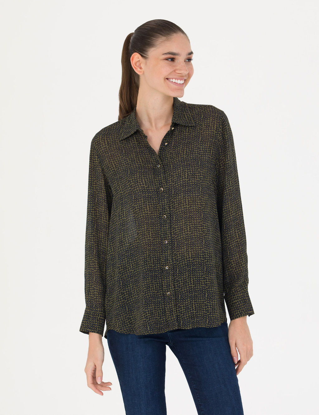 Kahverengi Comfort Fit Uzun Kollu G_mlek - Pierre cardin фото 3