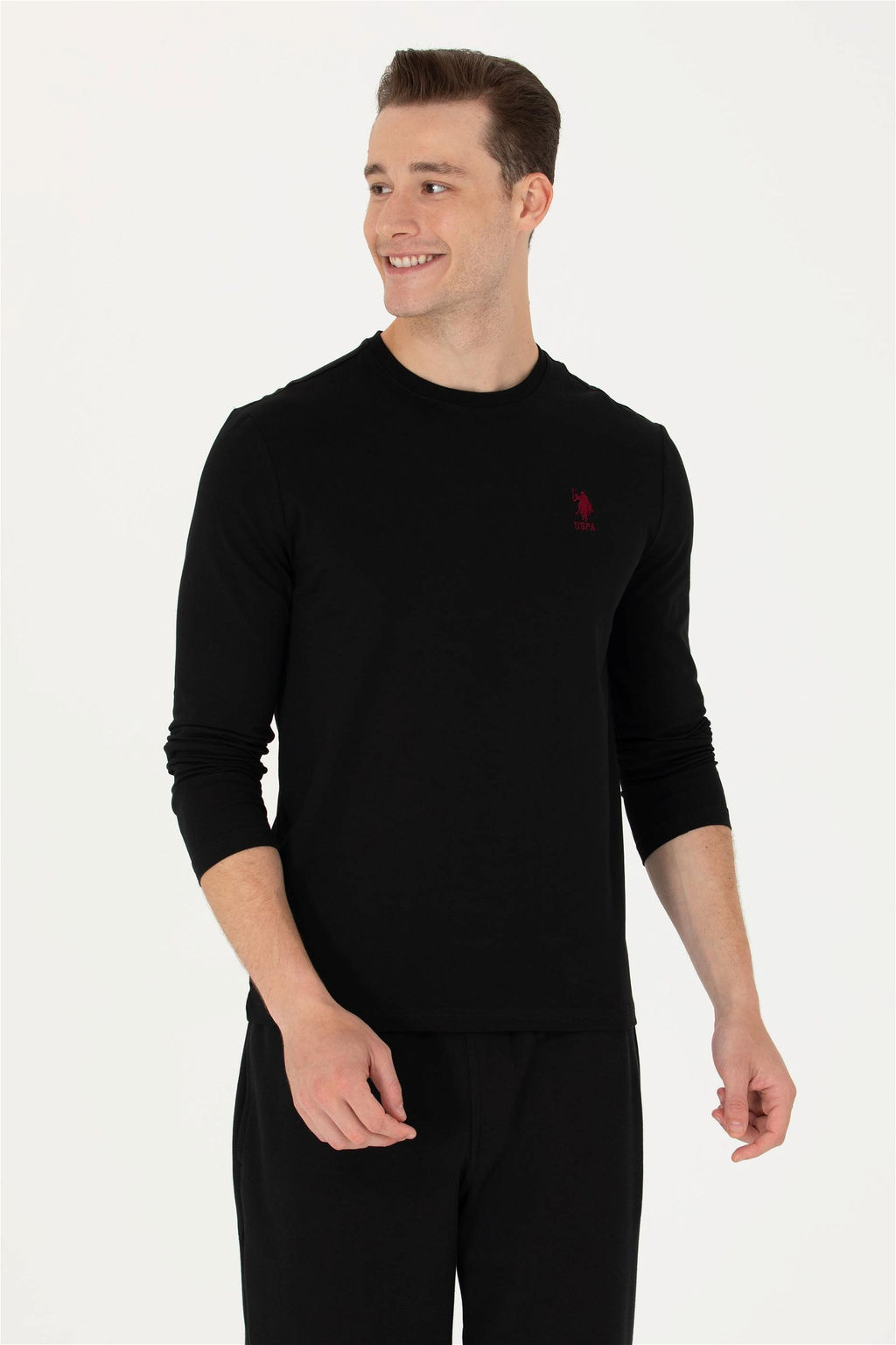 U. S. Polo Assn / Мужской черный базовый свитшот - U.s. polo assn фото 8