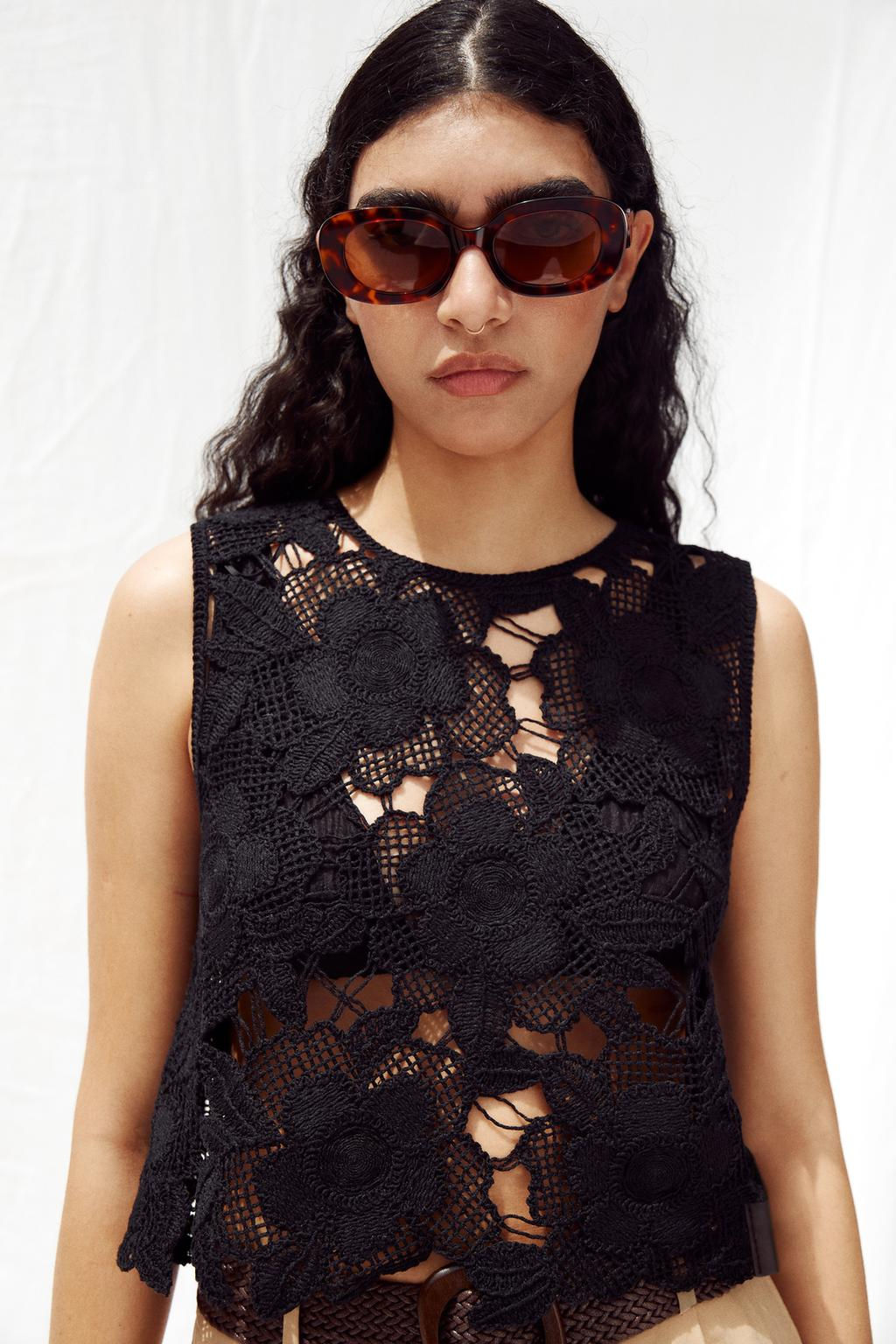 FLORAL CROCHET TOP - Zara фото 2