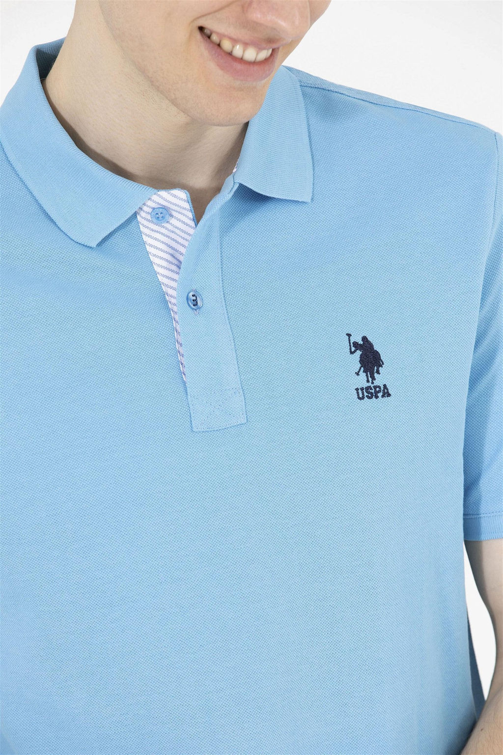 Мужская бирюзовая футболка с воротником поло Basic - U.s. polo assn фото 14