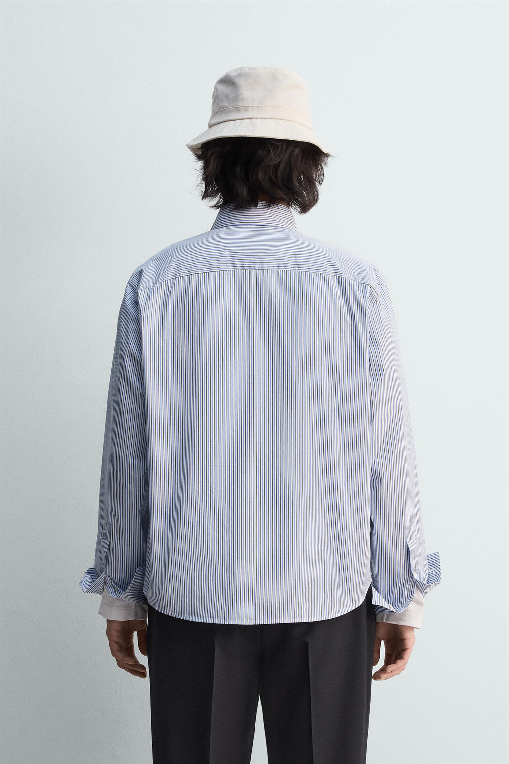 CAMISA RELAXED FIT RAYAS LIMITED EDITION / Celeste lavado - Zara фото 3