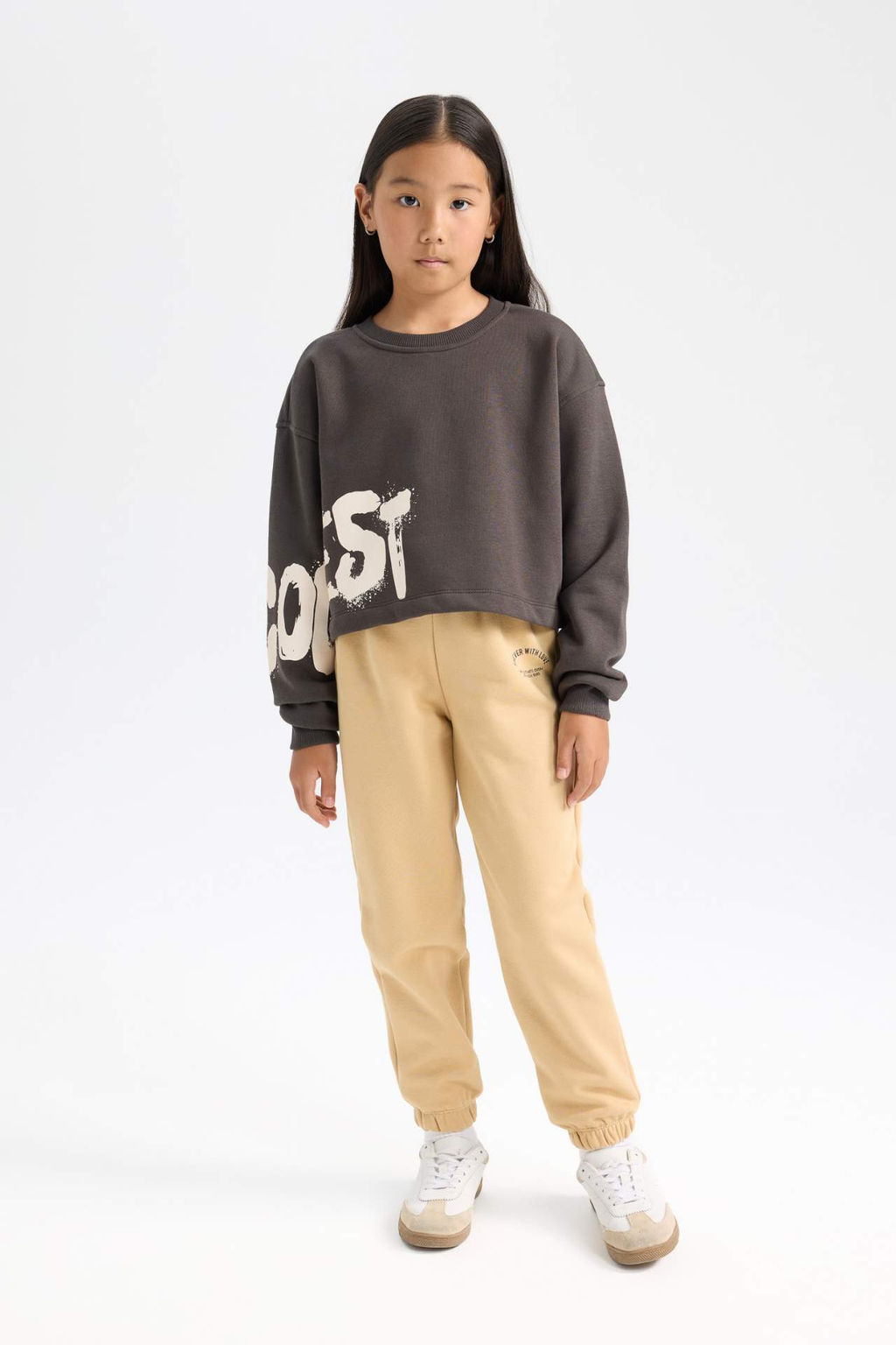 K?z Cocuk Standart Fit Beli Pacas? Lastikli Bask?l? Jogger Esofman Alt? - Defacto фото 2