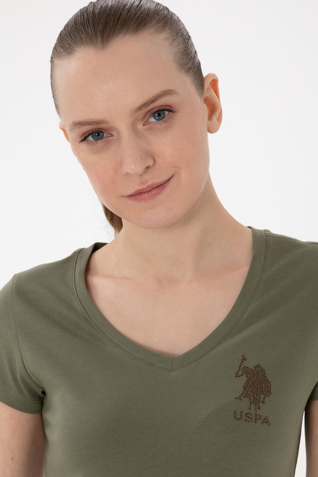 Kad_n Koyu Haki Basic Ti__rt Sepette S_rpriz _ndirim - U.s. polo assn фото 2